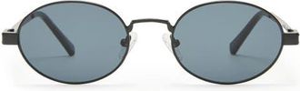 Le Specs Poseidon Deux 52mm Oval Sunglasses in Matte Black at Nordstrom