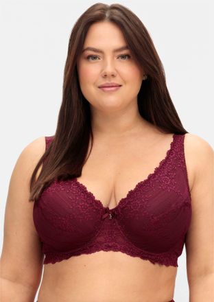 Sheego B&uuml;gel-BH SHEEGO, Damen, Gr. 11,5, Cup C, rot (weinrot), 85% Polyamid, 15% Elasthan, BHs B&uuml;gel-BH