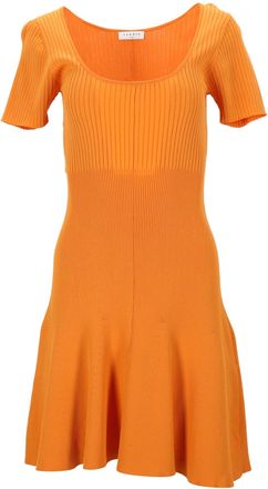 Sandro Rib Knit Dress in Orange Viscose