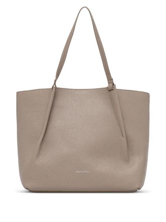 Marc O'Polo Medium shopper van bewerkt leer - Beige
