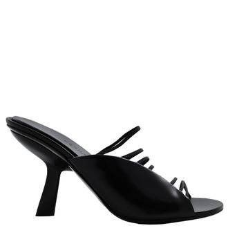 Ferragamo Black Leather Altaire 85 Sandals, Size 6.5