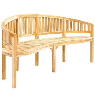 vidaXL Banco Banana De Madera Maciza De Teca 200 Cm Vidaxl