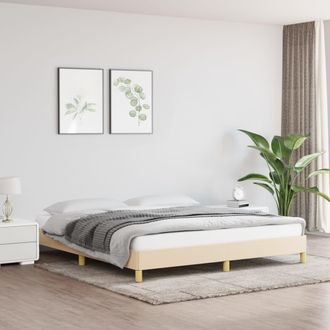 vidaXL Cama Sin Colch&oacute;n Tela Color Crema 180x200 Cm Vidaxl