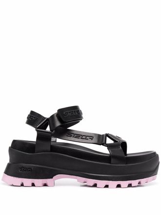 Stella McCartney Trace logo-embossed flatform sandals - women - Other fibres - 39 - Black
