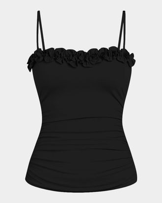 La Blanca Island Goddess Ruffle Bandeau Tankini Top