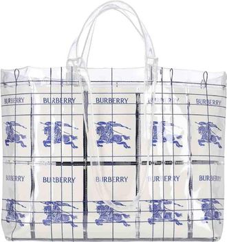 Burberry Equestrian Knight Logo Printed Transparent Tote Bag