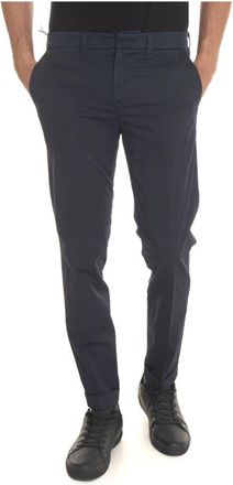 Fay Capri Broek met Omslag - Heren - Chinos - Blauw - W40 - Katoen - Broeken