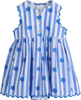 Next Kids Stripe Frill Sundress in Blue at Nordstrom, Size 12-18M