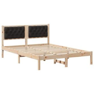 vidaXL Estructura De Cama Negro 140 X 200 Cm Madera De Pino Macizo Vidaxl
