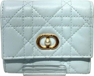 Dior Blue Leather Wallet (Tri-Fold) (Pre-Owned)