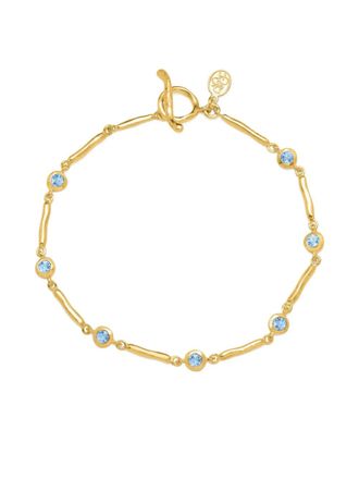Dower & Hall aquamarine dewdrops link bracelet - women - 18kt Yellow Gold Vermeil/Aquamarine - One Size