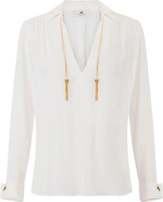 Elisabetta Franchi Georgette Blouse - Dames - Blouses - Beige - S - Overhemden