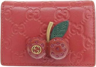 Gucci Tweedehands leren portemonnees - Dames - Vintage Accessoires - Rood - ONE Size - Vintage