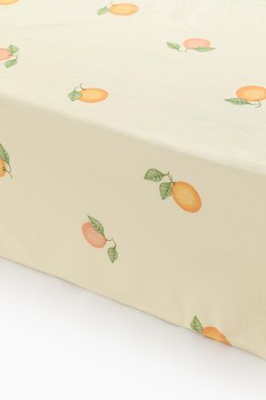 H&M Gemustertes Spannbettlaken aus Baumwolle - Yellow