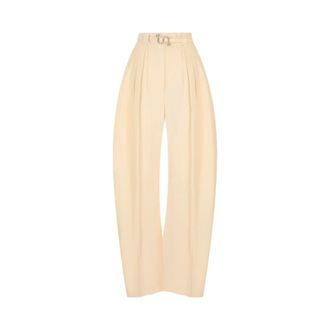 Sportmax Dames, Broeken, Beige, Maat: XS Katoen