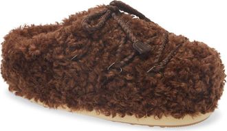 Moon Boot EVX Curly Water Repellent Mule in Dark Brown at Nordstrom, Size 37