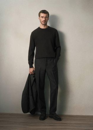 Mango Pantaloni lana vergine slim-fit marrone - Uomo - 46 - MANGO MAN