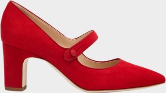 Manolo Blahnik Campariba Kid Suede Pumps