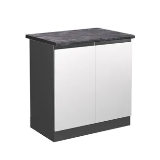 Vicco Armario Bajo Para Fregadero R-line, Blanco, 80 Cm, Et Antracita