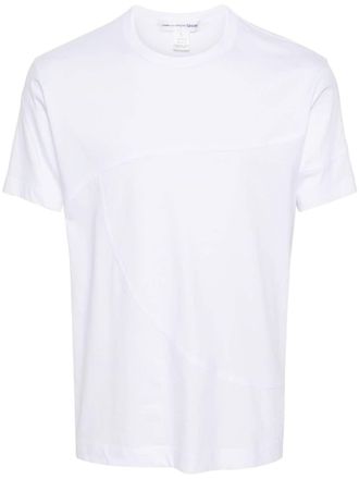 Comme Des Gar&ccedil;ons panelled cotton T-shirt - White