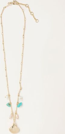 Fat Face FatFace Gold Tone Shell Charm Necklace