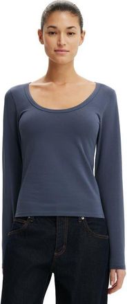 Cotton On Womens Everyday Smooth Scoop Neck Long Sleeve in Collegiate Navy at Nordstrom, Size Medium