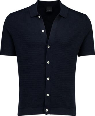 Bugatti Polo korte mouw Bugatti donkerblauw gebreid