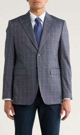 Elie Tahari Slim Fit Tonal Windowpane Plaid Blazer in Blue at Nordstrom Rack, Size Xx-Large