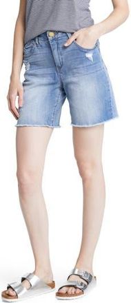 Wit & Wisdom Frayed High Waist Denim Shorts in Light Blue Vintage at Nordstrom Rack, Size 0