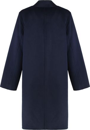 Tory Burch Womens Reversible Wool Coat Navy