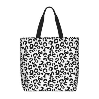Generic Women Handbag Black And White Cow Print Tote Bag Reusable Fashion Beach Travel Bags, For Christmas, Holiday, Work, Swim, Gym