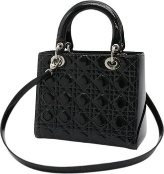 Dior Pre-owned Lady Dior Lady Dior Cannage Patent Leather Tote Bag - - Pre-owned - Donna - Nero - ONE SIZE