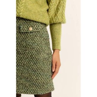 Expresso tweed korte rok groen