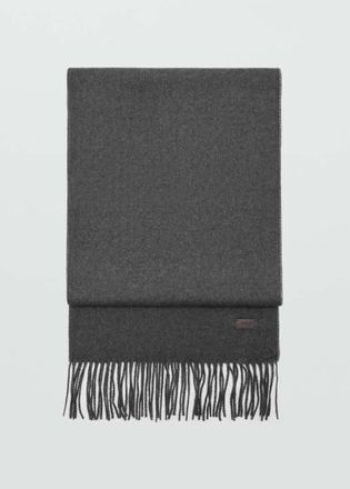 Mango Sciarpa tinta unita frange grigio - Uomo - Taglia unica - MANGO MAN
