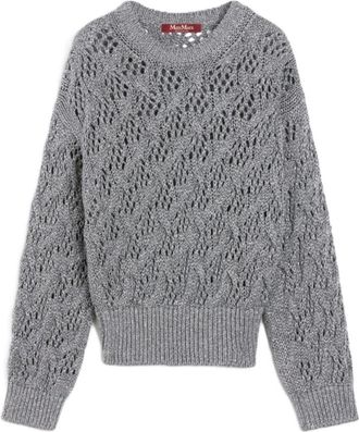 Max Mara Pilade Knit - Dames - Ronde hals truien - Grijs - M - Truien & Vesten