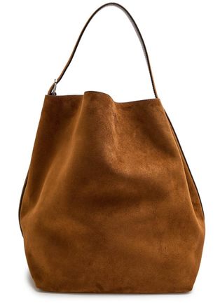 Toteme Belted Suede Tote - Tan - One Size