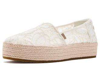 Toms Valencia Womens Shoes Egret Floral Crochet : 7.5 B - Medium, Textile