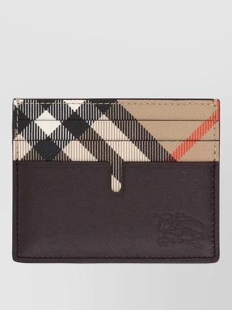 Burberry check pattern leather wallet and cardholder