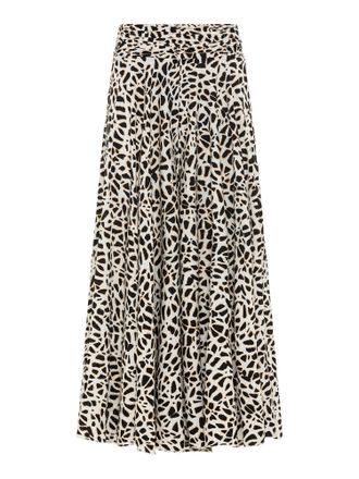 Lascana Hosenrock LASCANA, Damen, Gr. 34, beige (creme, schwarz bedruckt), Web, Obermaterial: 100% Polyester, bedruckt, figurumspielend kn&ouml;chelfrei, R&ouml;cke Hos