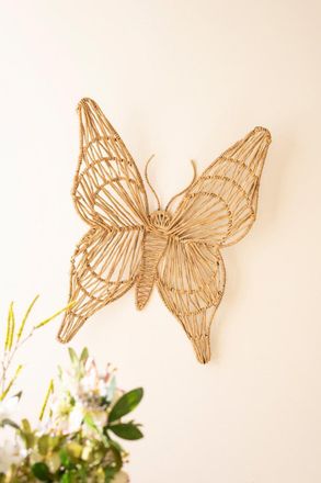 Kalalou Seagrass And Iron Butterfly Wall Decor