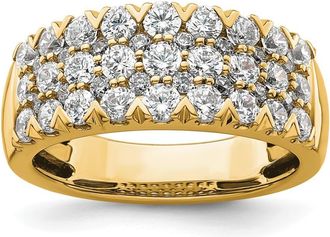 Diamond2Deal 14k Yellow Gold Lab Grown Diamond Wedding Band Ring 1.6Ct Clarity- VS Color- G-H