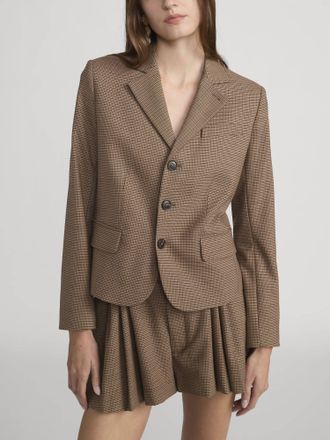Frame Denim Womens The Plaid Smart Blazer In Brown Multi