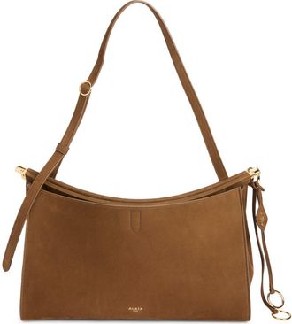 Alaia Le Click Pocket Nubuck Leather East/West Shoulder Bag in Khaki at Nordstrom