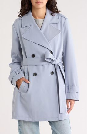 Avec Les Filles Double Breasted Trench Coat in Robin at Nordstrom Rack, Size X-Large