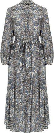 Weekend by Max Mara ABITO CHEMISIER OBOLI A FIORI BLU MAX MARA WEEKEND