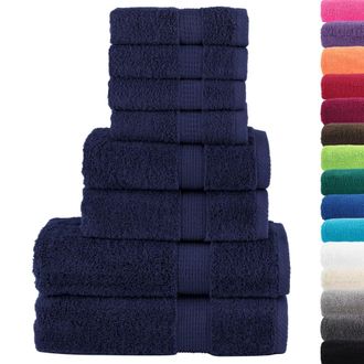 vidaXL Juego De Toallas Premium Solund 8 Unidades Azul Marino 600 Gsm Vidaxl