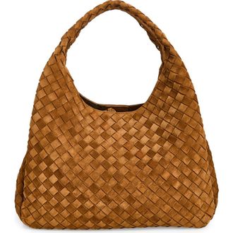 Bottega Veneta Large Campana Suede Shoulder Bag in 2599 Amber-M Brass at Nordstrom