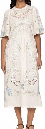 Sea New York Vesna Short Sleeve Midi Dress In White