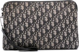 Dior Clutch in tela con motivo Oblique 2019 - Blu
