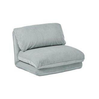 Sweeek Sill&oacute;n cama convertible de pana gruesa, azul claro
